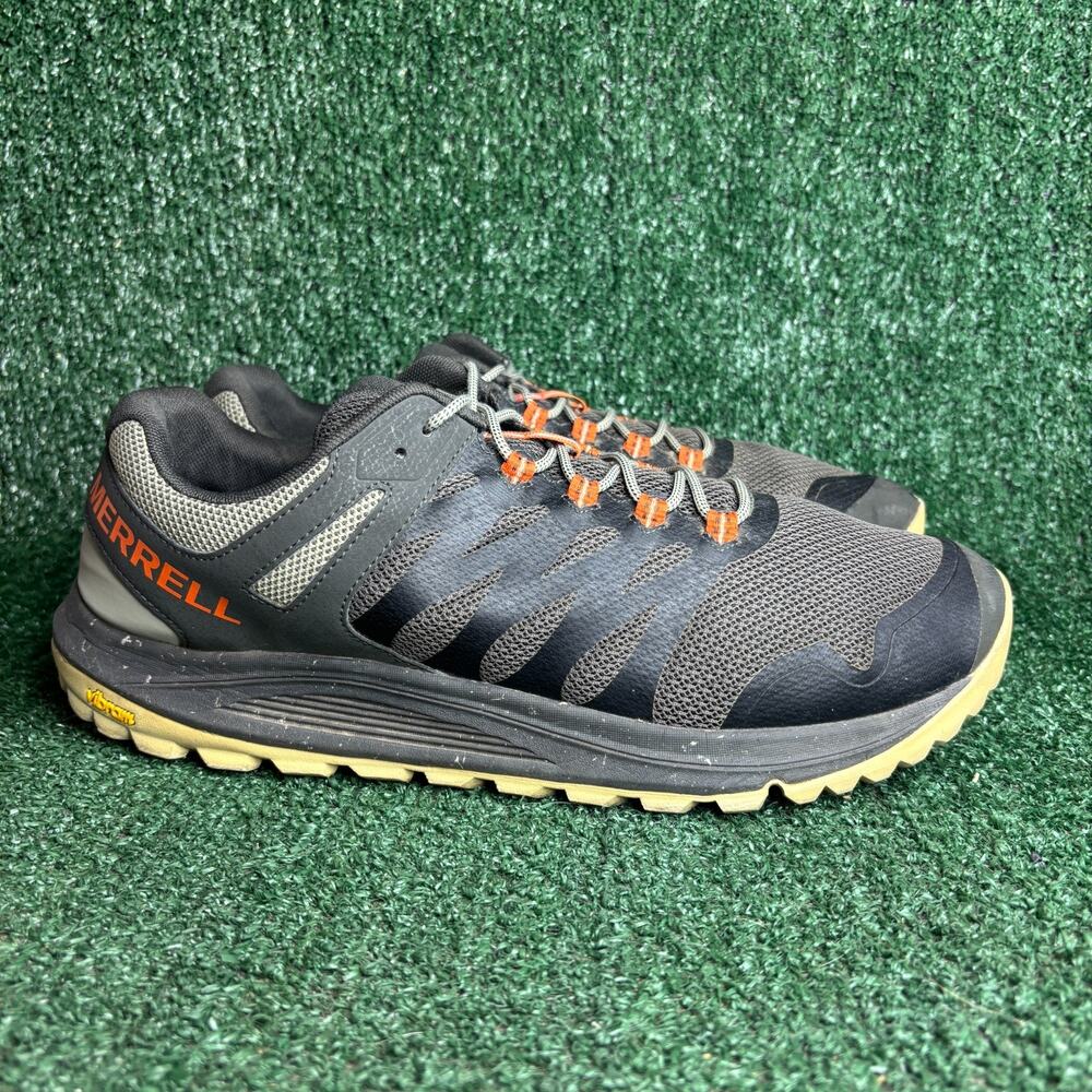 Merrell‎ Hiking Shoes Vibram Sole Nova 2 Trail Runners Black Orange Mens Size 13